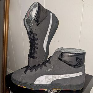 Puma suede mid black fives sz 9.5